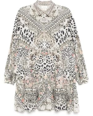 CAMILLA Marble Heaven Mini Dress - Grey