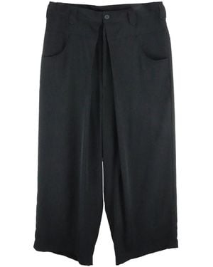 Yohji Yamamoto Pantaloni A Gamba Ampia - Nero