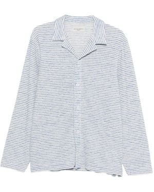 Officine Generale Camicia A Righe A Maniche Lunghe - Bianco