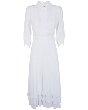Elisabetta Franchi Viscose Georgette Dress - White
