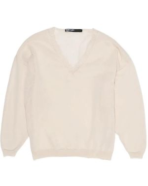 Bimba Y Lola Lace-Trim V-Neck Top - Natural