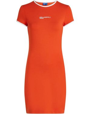 KARL LAGERFELD Robe À Logo Brodé - Orange