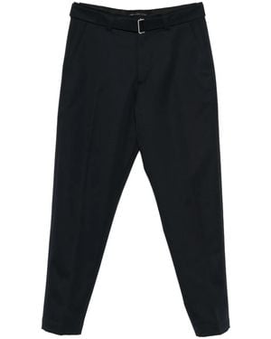 Low Brand Buckled Tapered Trousers - Black