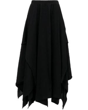 Yohji Yamamoto Asymmetric Draped Skirt - Black