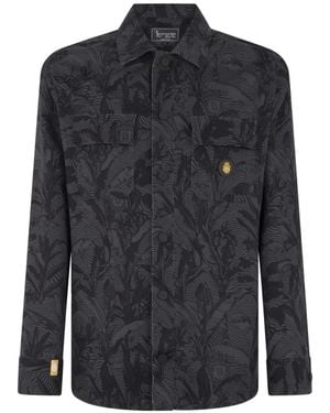 Billionaire Palm Tree-Print Overshirt - Blue