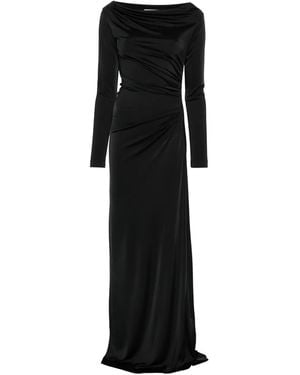 Victoria Beckham カウルネック ドレープマキシドレス - ブラック