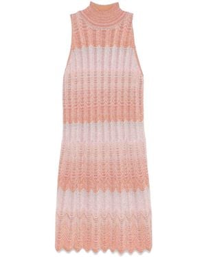 Missoni Greek-Motif Mini Dress - Pink