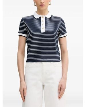 Guess Striped Short-Sleeve Polo Shirt - Blue