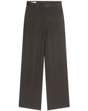 Dries Van Noten Wide Leg Cupro Trousers - Grey