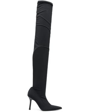Patrizia Pepe 85Mm Stretch Heeled Boots - Black