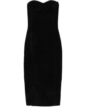 Galvan London Titania Bustier Velvet Midi Dress - Black