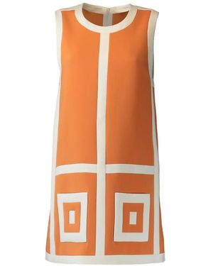 Alexis Estara Geometric-Pattern Mini Dress - Orange