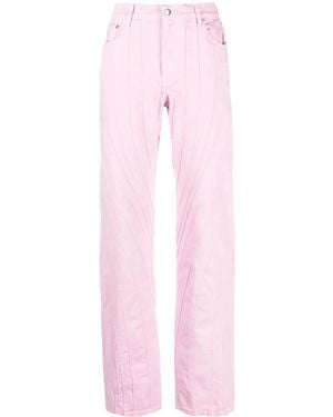 Mugler Pantalones Con Costuras En Espiral - Rosa