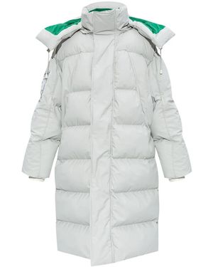 Lacoste Hooded Padded Coat - Gray