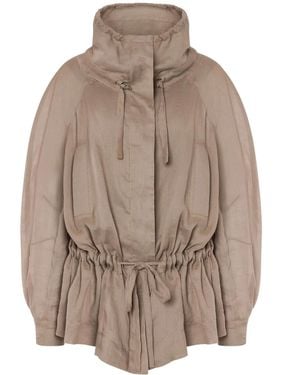 Alberta Ferretti ドローストリング ジャケット - ブラウン