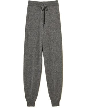 Twinset Knitted Drawstring-Waist Trousers - Grey