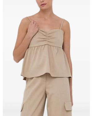 Notes Du Nord Top fruncido con peplum - Neutro