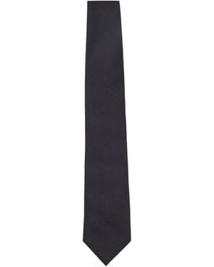 BOSS Textured-Finish Tie - Blue
