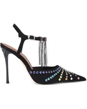 Kurt Geiger Kurt Crystal Tassel Point Court Shoes - White