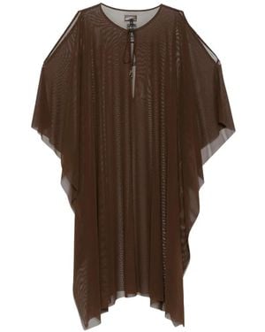 Fisico Azalea Sheer-Finish Cut-Out Kaftan - Brown