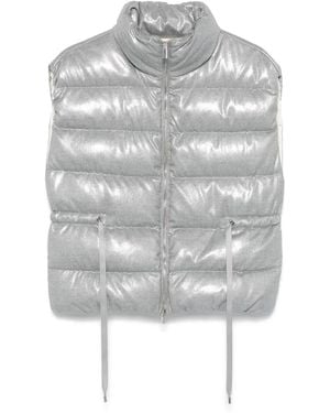 Peserico Lamé-Effect Gilet - Grey