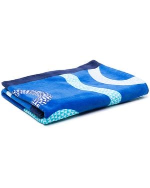 Jonathan Adler Eden Snake-Print Beach Towel - Blue
