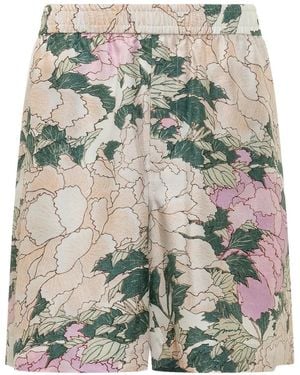 Givenchy Pantalones Cortos Con Estampado Floral - Gris
