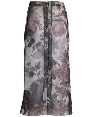 Erdem Floral-Print Jacquard Midi Skirt - Grey