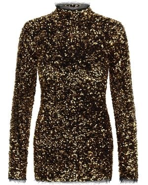 Roberto Cavalli Sequin-Embellished Mini Dress - Brown