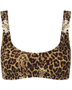 CAMILLA Crinkle Strap Trims Bikini Top - Brown