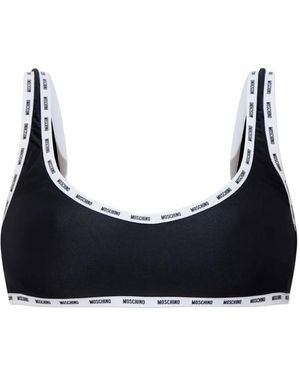 Moschino Bikinitop Met Logo Afwerking - Zwart
