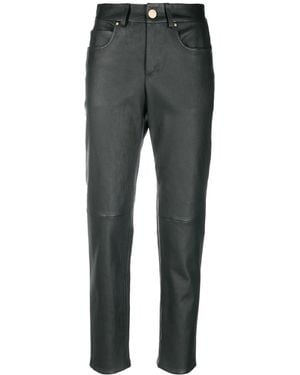 Lorena Antoniazzi Slim-Cut Leather Trousers - Grey