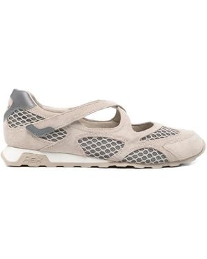 Ash Touch-Strap Ballet Flats - White