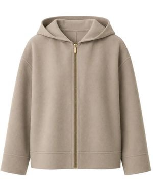 Max Mara Hooded Zip-Up Hoodie - Natural