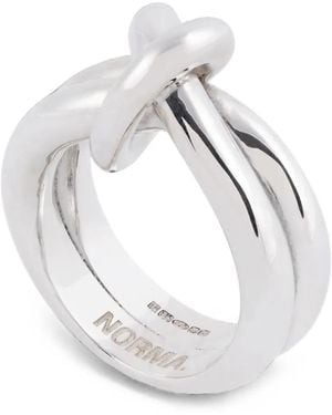 NORMA JEWELLERY Xl Knot-Detail Ring - White