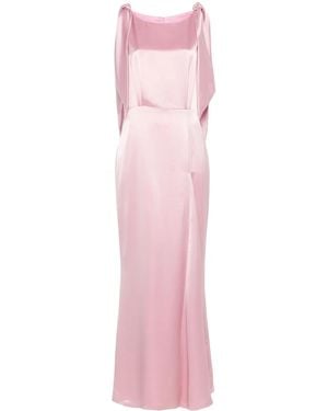 Fely Campo Robe En Satin À Coupe Longue - Rose