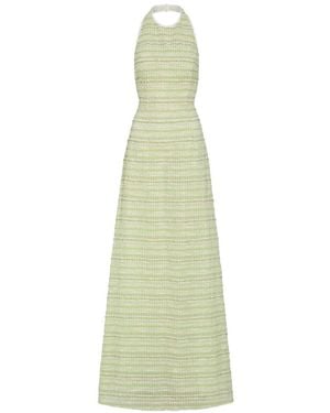 Markarian Sahara Textured-Stripe Maxi Dress - White