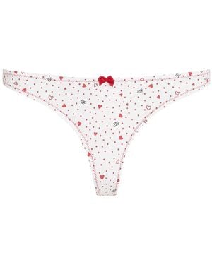 KARL LAGERFELD Heart-Print Thong - Pink