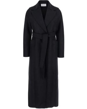 Harris Wharf London Belted Lapels Coat - Black