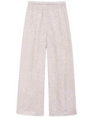 Anine Bing Roslyn Leopard-Pattern Trousers - White