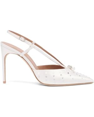 Malone Souliers 90Mm Crystal-Pearl Embellished Court Shoes - White