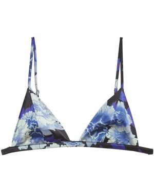 Fleur du Mal Luxe Triangle Bra - Blue