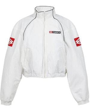 Protocol Index Exaggerated-Shoulder Track Jacket - White