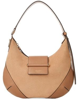 Jimmy Choo Small Bar Leather Shoulder Bag - White