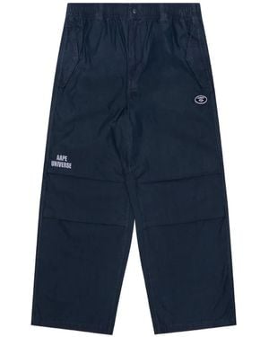 Aape By A Bathing Ape Moonface Embroidered Track Pants - Blue