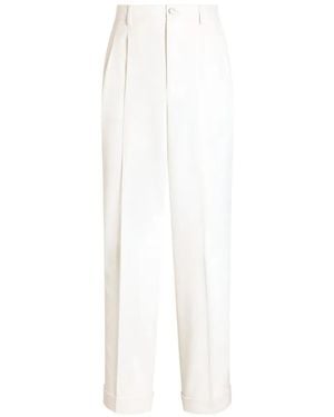 Dolce & Gabbana Wool Tuxedo Trousers - White