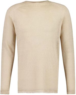 120% Lino Trui Met Ronde Hals En Raglan Mouwen - Naturel