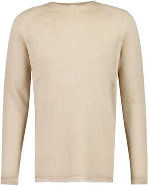 120% Lino Raglan-Sleeve Crew-Neck Jumper - Natural