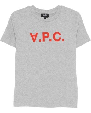 A.P.C. Katoenen T-Shirt Met Logoprint - Grijs