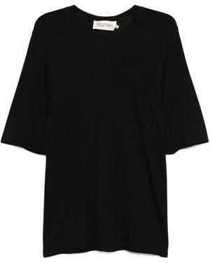 Tessitura Body Couture Cotton-Blended T-Shirt - Black